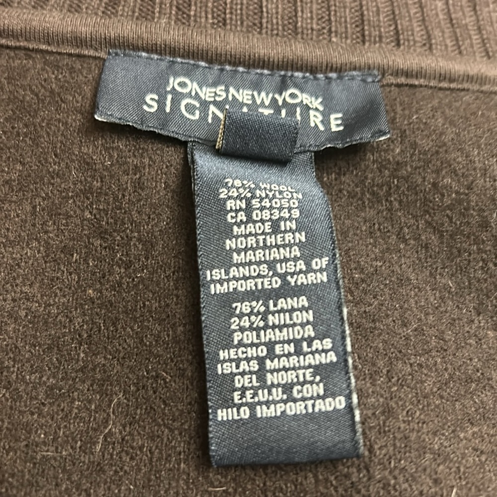 Jones New York Signature Small Button Down Jacket with Pockets, 76% Wool… - Picture 9 of 11